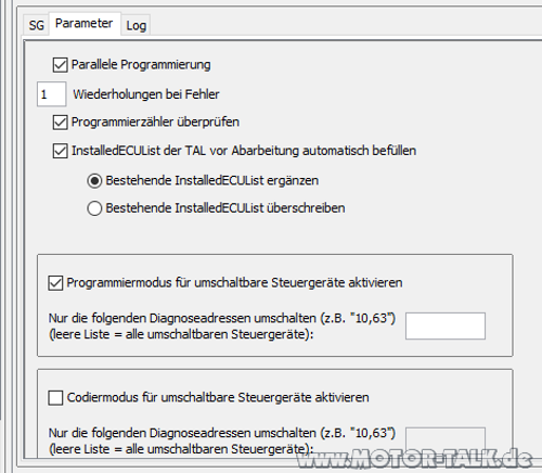 Parameter-ta-abarbeitung