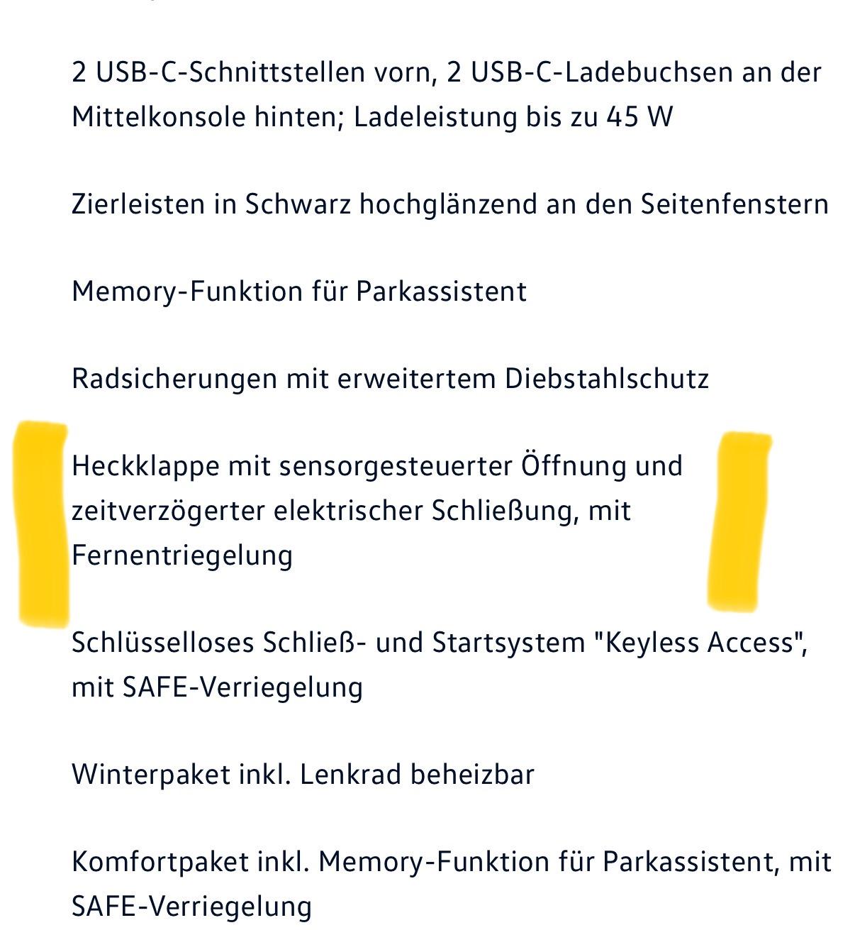 Sensorgesteuerte Heckklappe und Waschanlage
