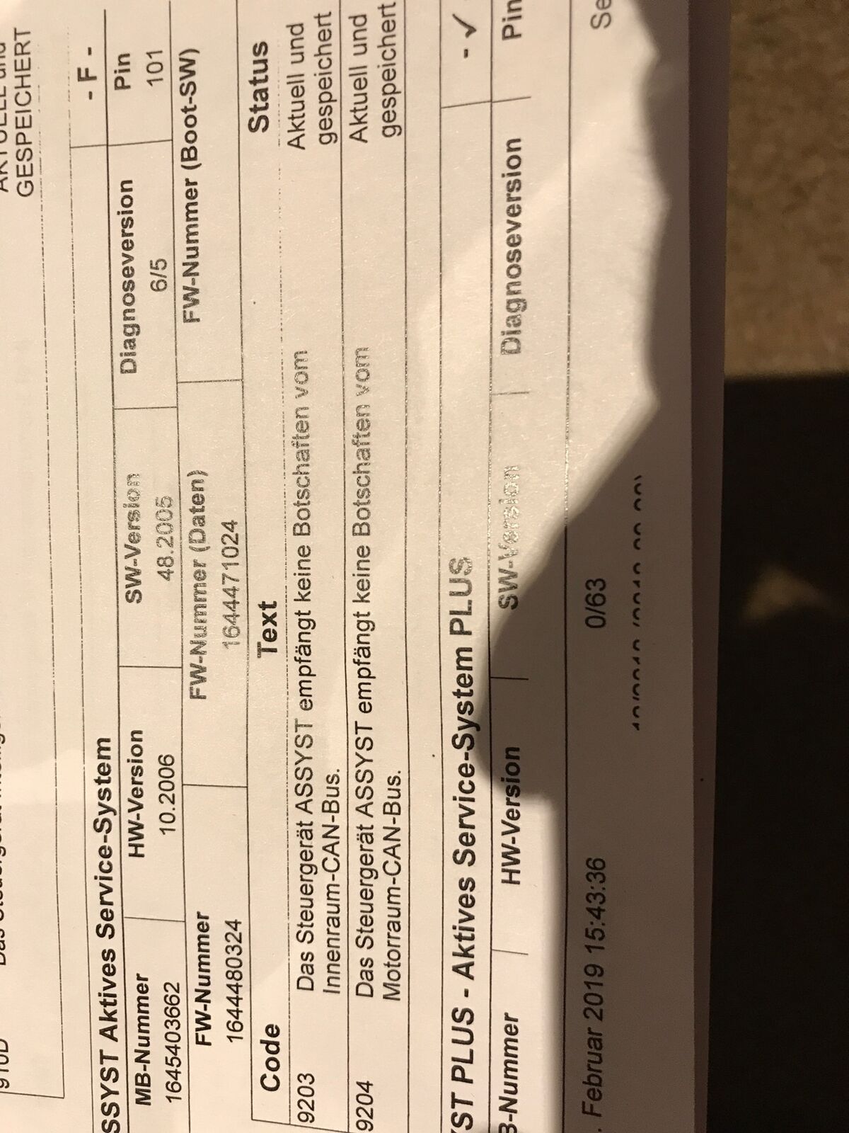 Service / diagnose / Fehlersuche