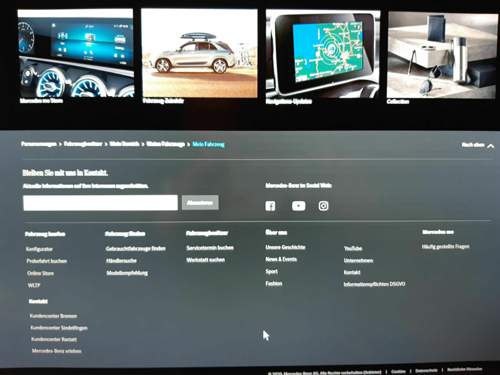 Mercedes web-Seite