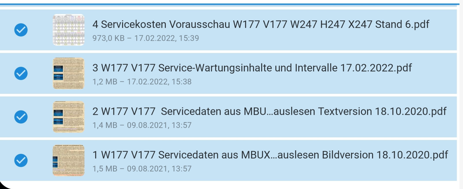 Service A (Plus-Paket) W177