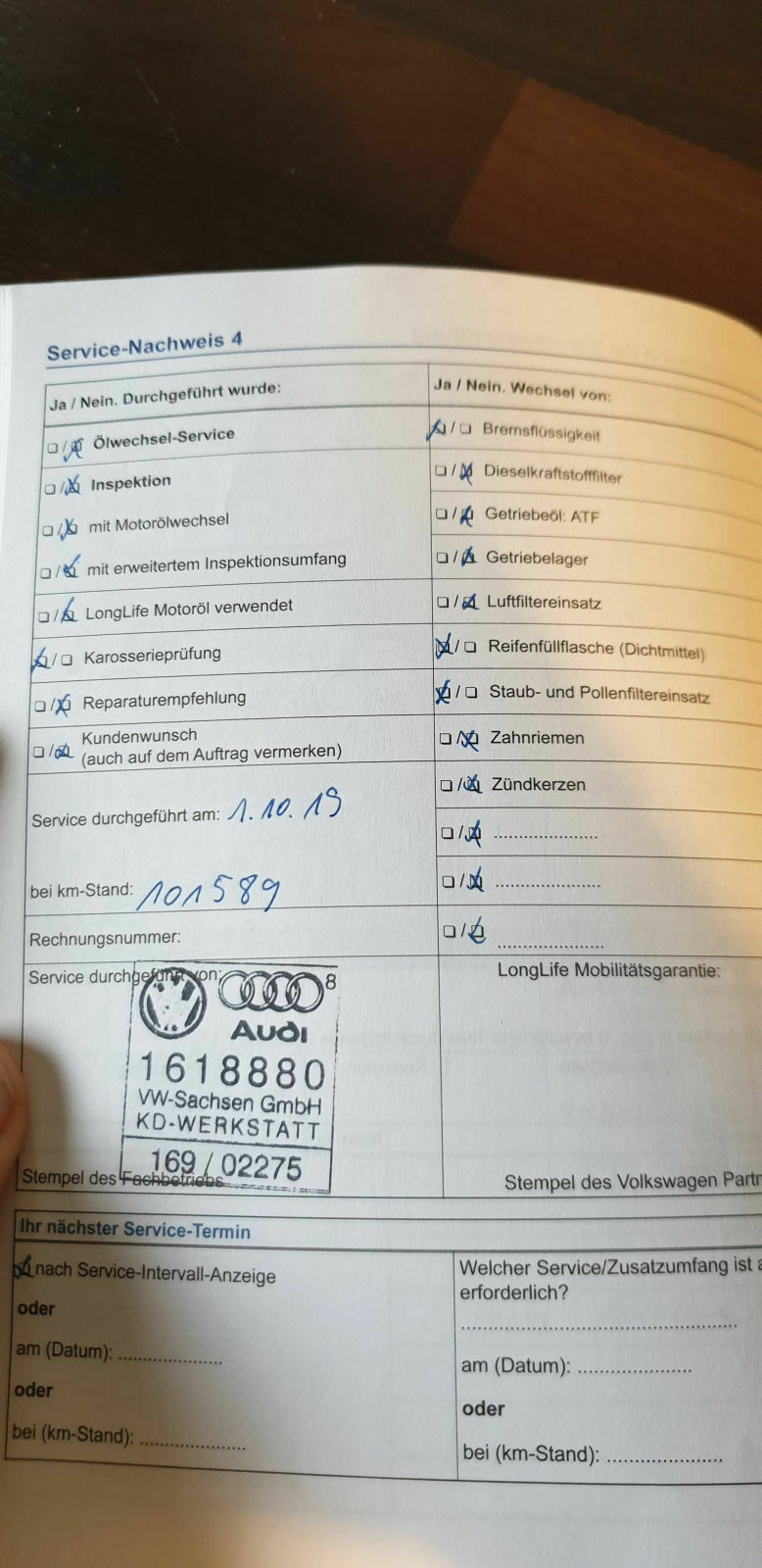 Service beim VW Händler nicht gemacht?