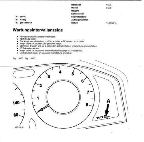 Service Erinnerung ausschalten