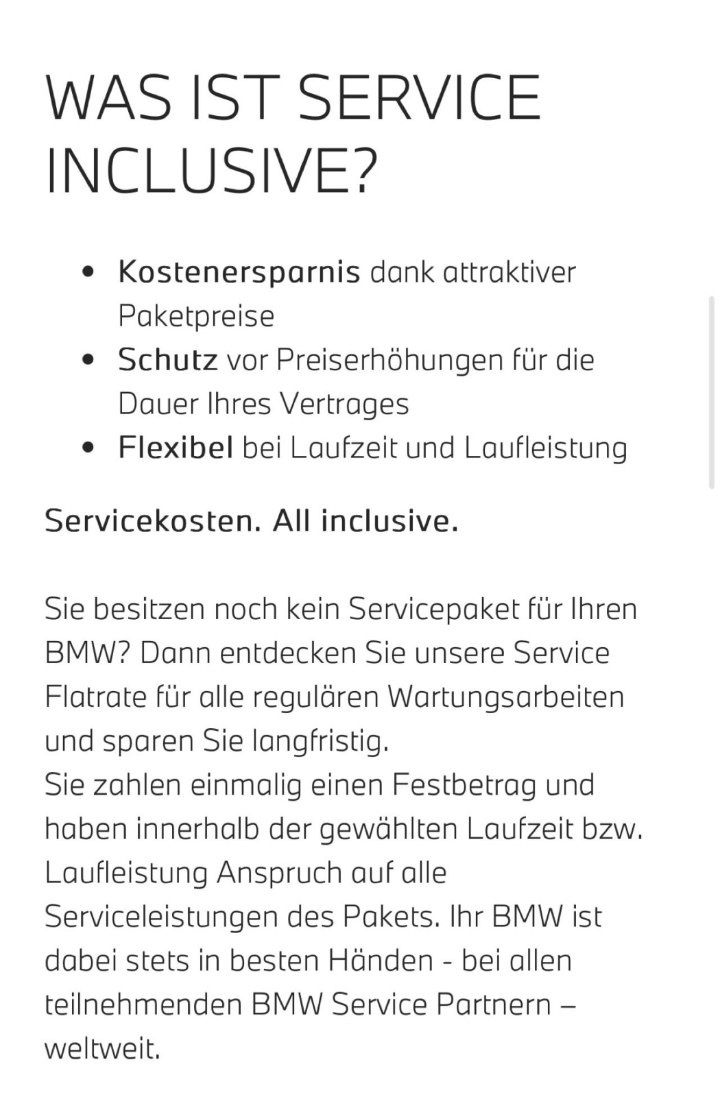 Service Inclusive - Ja oder Nein