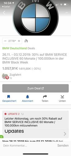 BMW Service Inklusive Black Week 2019