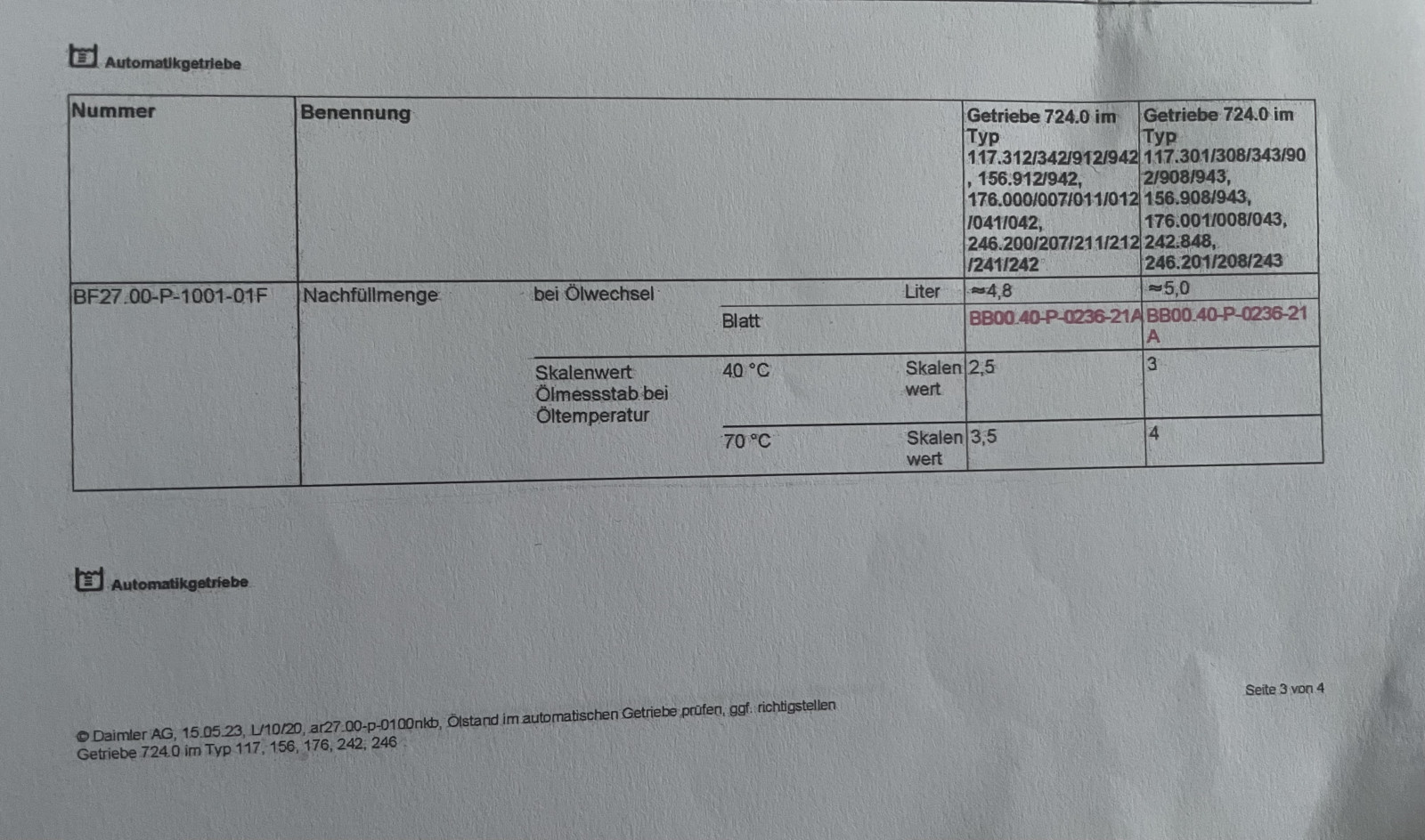 Service mit Getriebeölwechsel für 7G-DCT
