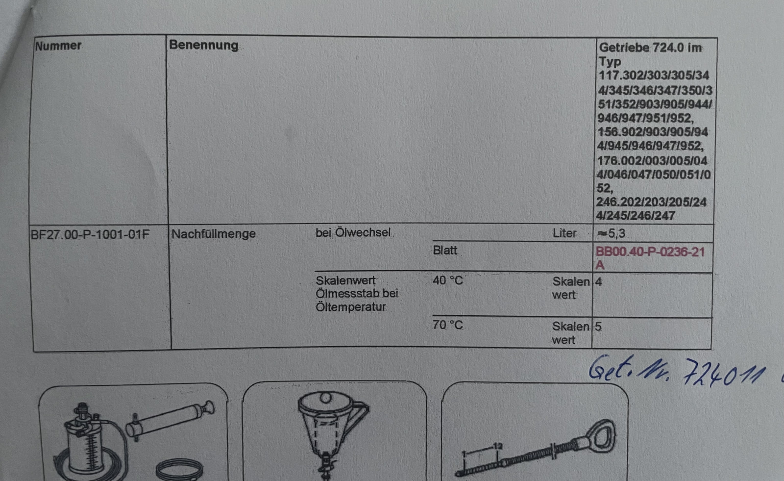 Service mit Getriebeölwechsel für 7G-DCT