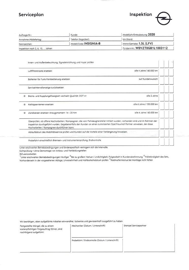 Serviceplan 1,5 Turbo