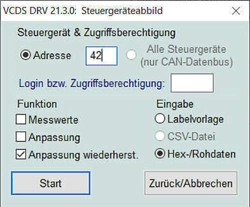 Anpassungen wiederherstellen