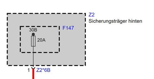 Rear junction box F147, 20A