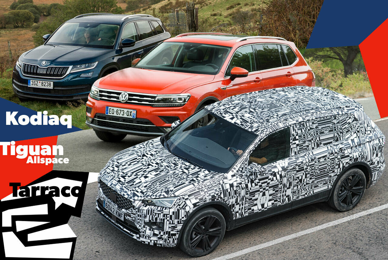 Drei große SUVs, die sich ganz schön ähnlich sind: Skoda Kodiaq, VW Tiguan Allspace, Seat Tarraco