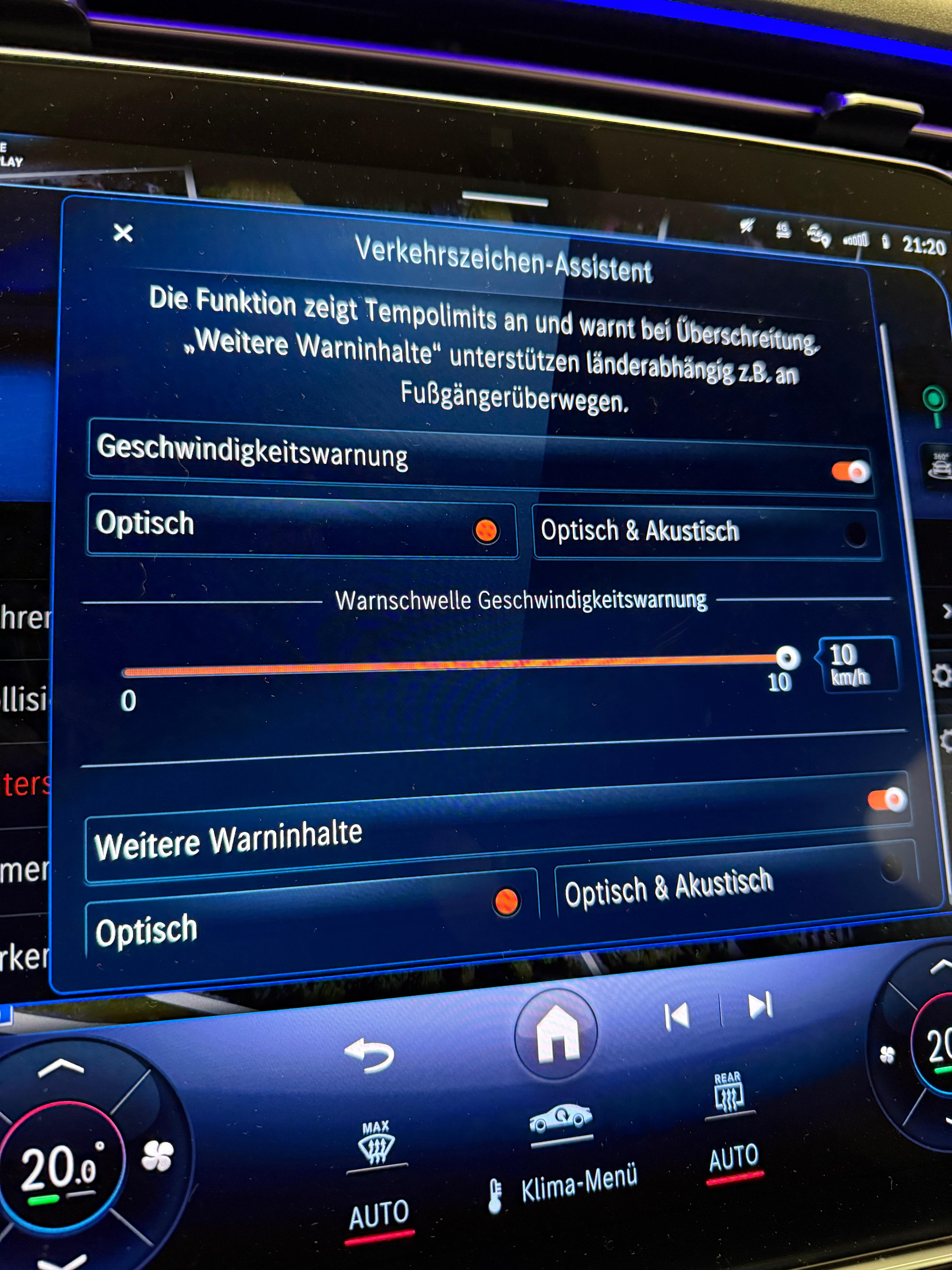 Signalton bei Geschwindigkeitsüberschreitung