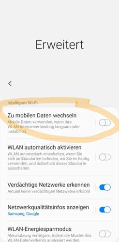 S20 WLAN Einstellungen