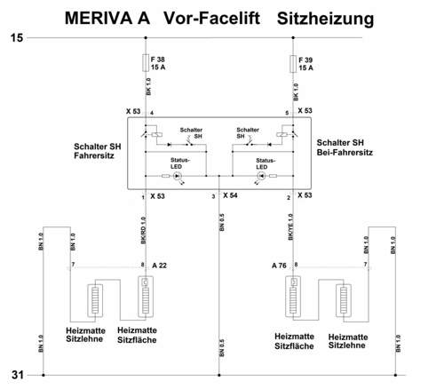 Sitzheizung MERIVA A