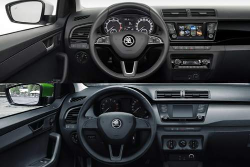 Ein 6,5-Zoll-Display gibt es im überarbeiteten Skoda Fabia nur noch mit einem Navi, dafür einen kleinen Bildschirm in der Basis