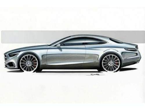 Designskizze: Mercedes Concept S-Class Coupé in der Seitenansicht