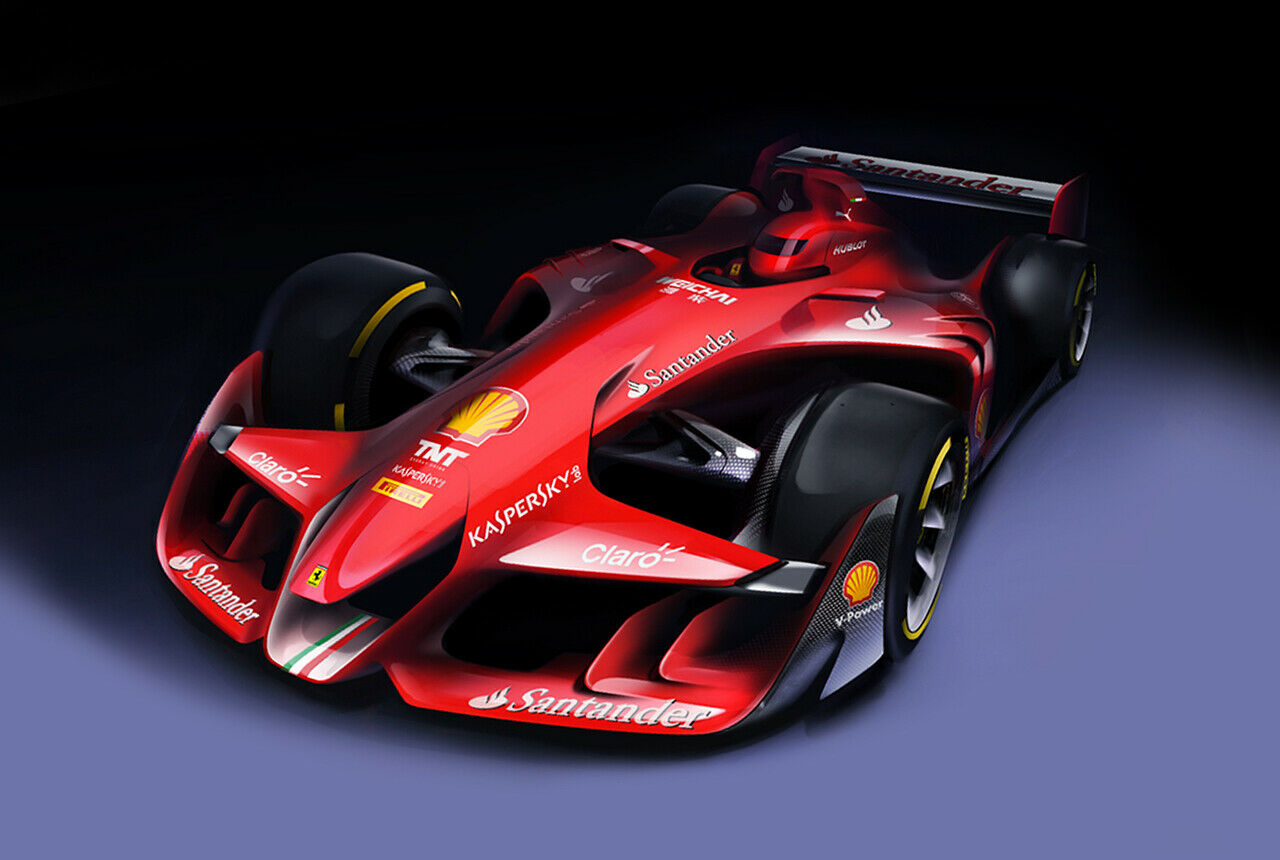 Das Konzeptfahrzeug von Ferrari soll zeigen, wie sich Ferrari die Zukunft der Formel 1 vorstellt