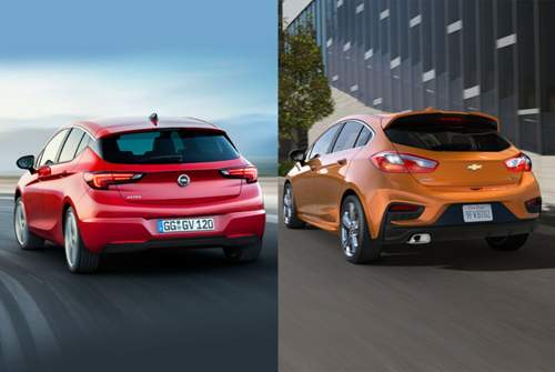 Opel Astra (links) und Chevrolet Cruze (rechts) teilen sich die Plattform und viel Technik. Auch beim Design gibt es viele Gemeinsamkeiten