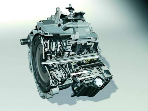 Kleiner, für den Betrieb mit einem quer eingebauten Motor: Doppelkupplungsgetriebe aus einem VW.