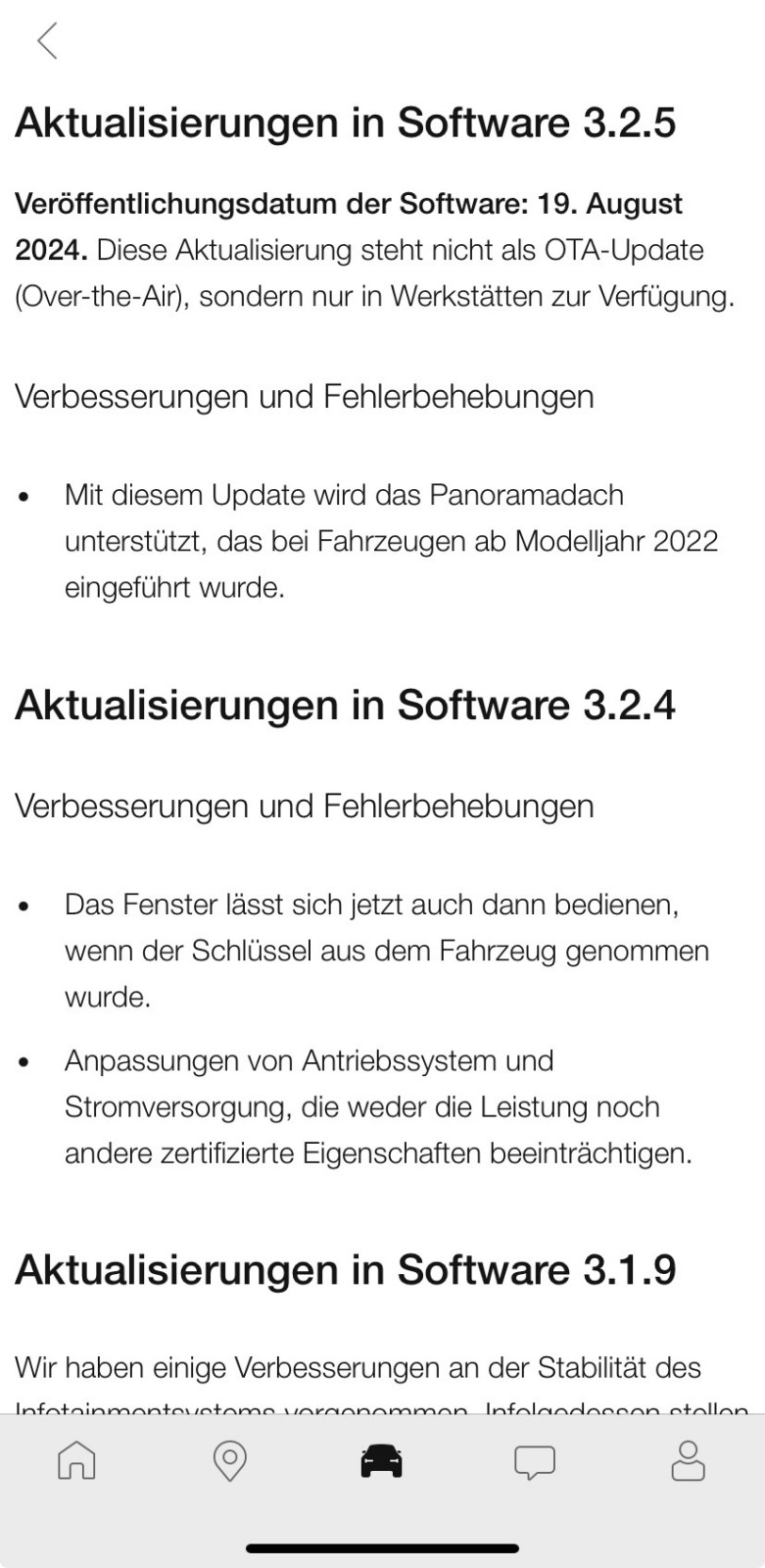 Software-Aktualisierung Android Automotive+Fahrzeug (ab MJ22) - Updates - aktuelle Version 3.6.4