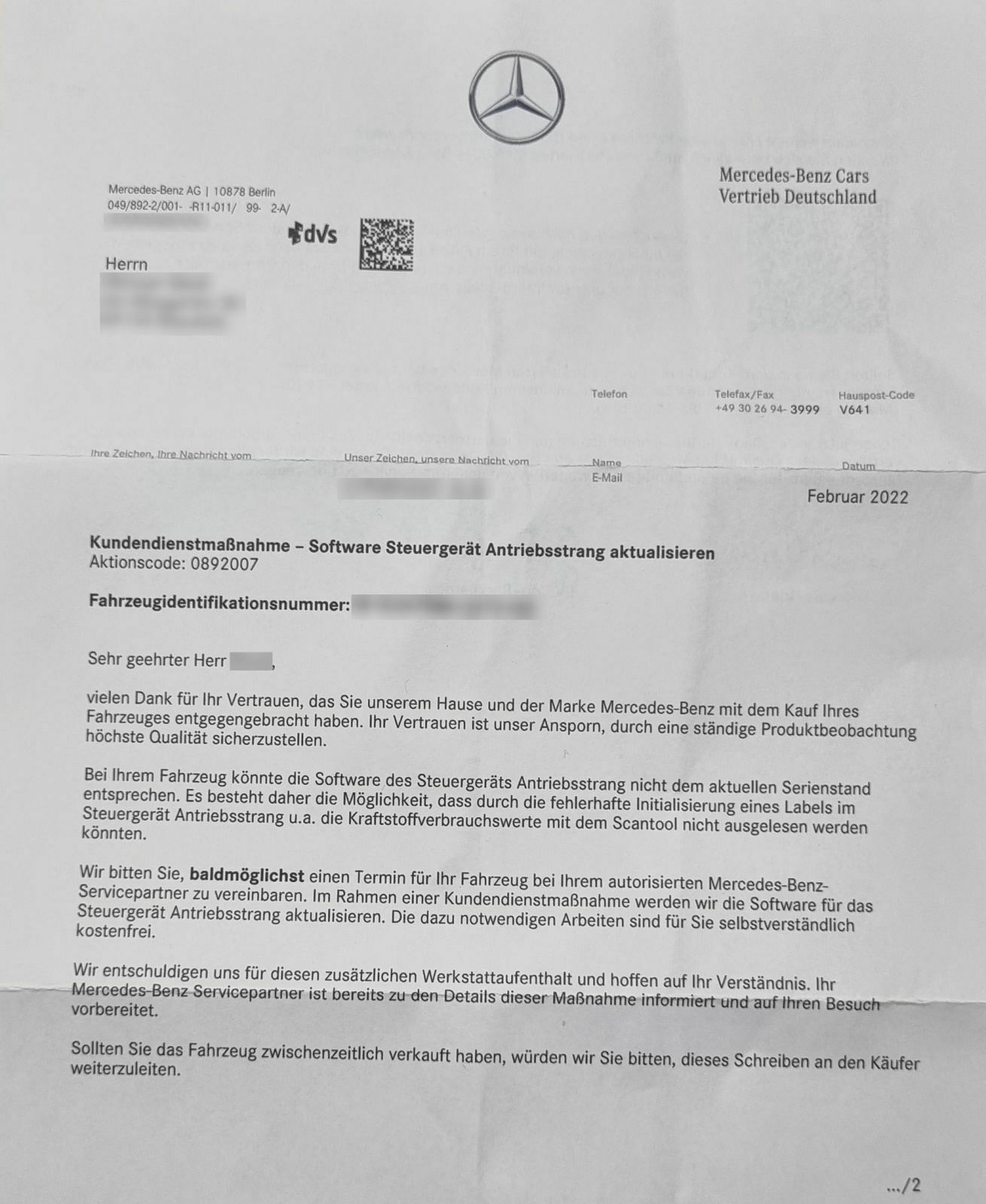 Software Steuergerät Antriebsstrang aktualisieren