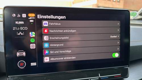 Carplay Einstellungen