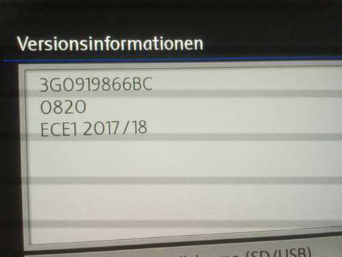 Versionsnummern Kartenupdate Okt. 2017