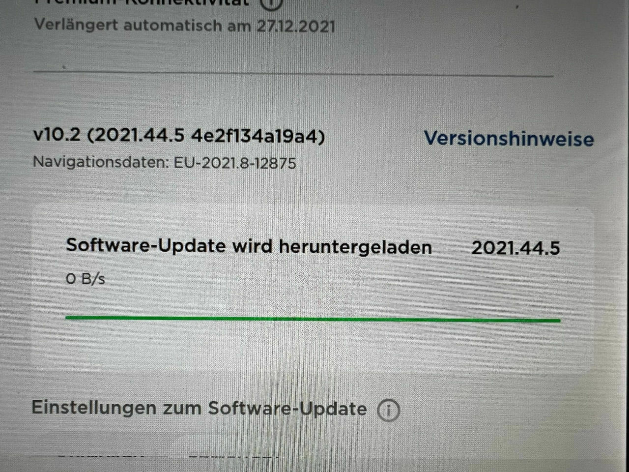 Software Version 10 im Model 3