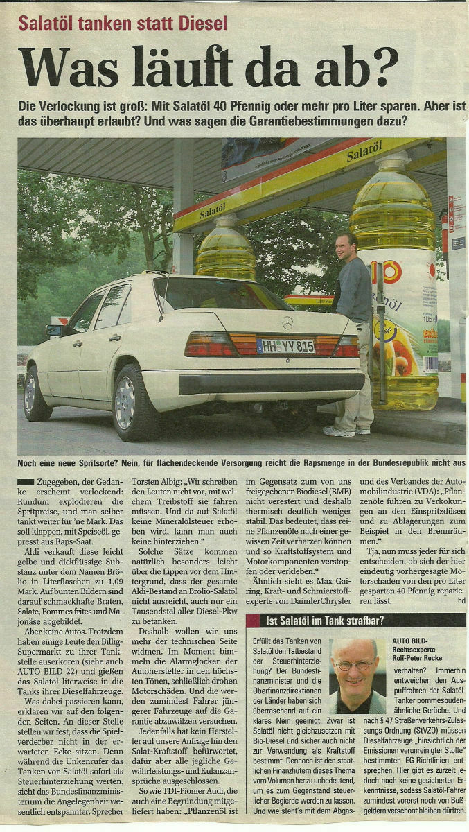 Sonnenblumenöl fahren?