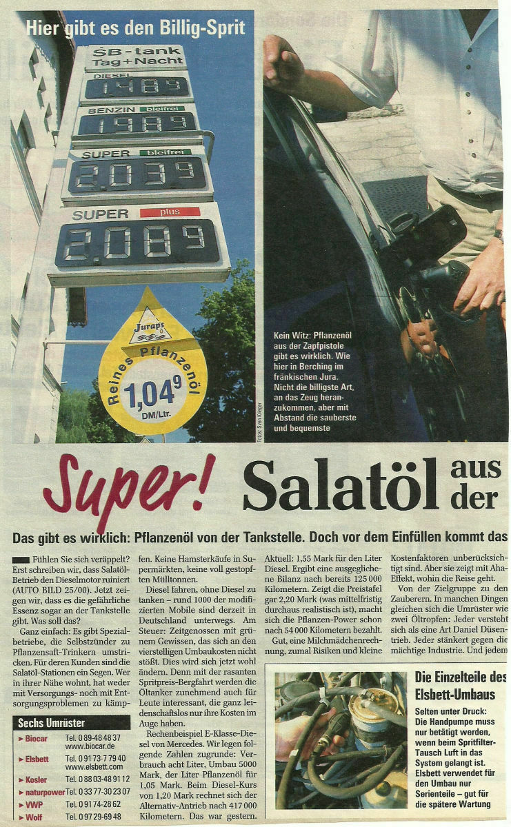 Sonnenblumenöl fahren?