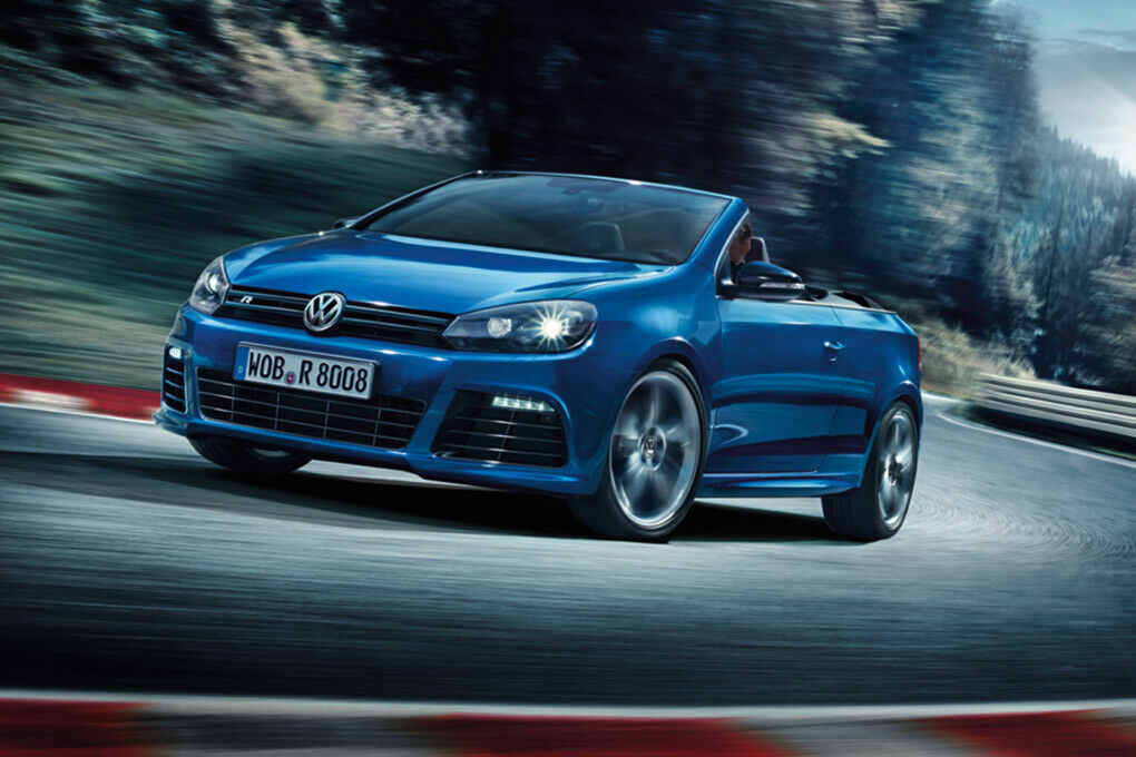 Das Golf R Cabriolet rennt mit 265 PS maximal 250 km/h - dann regelt die Elektronik ab.