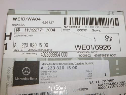 Bestellnummer W206 Burmester MT