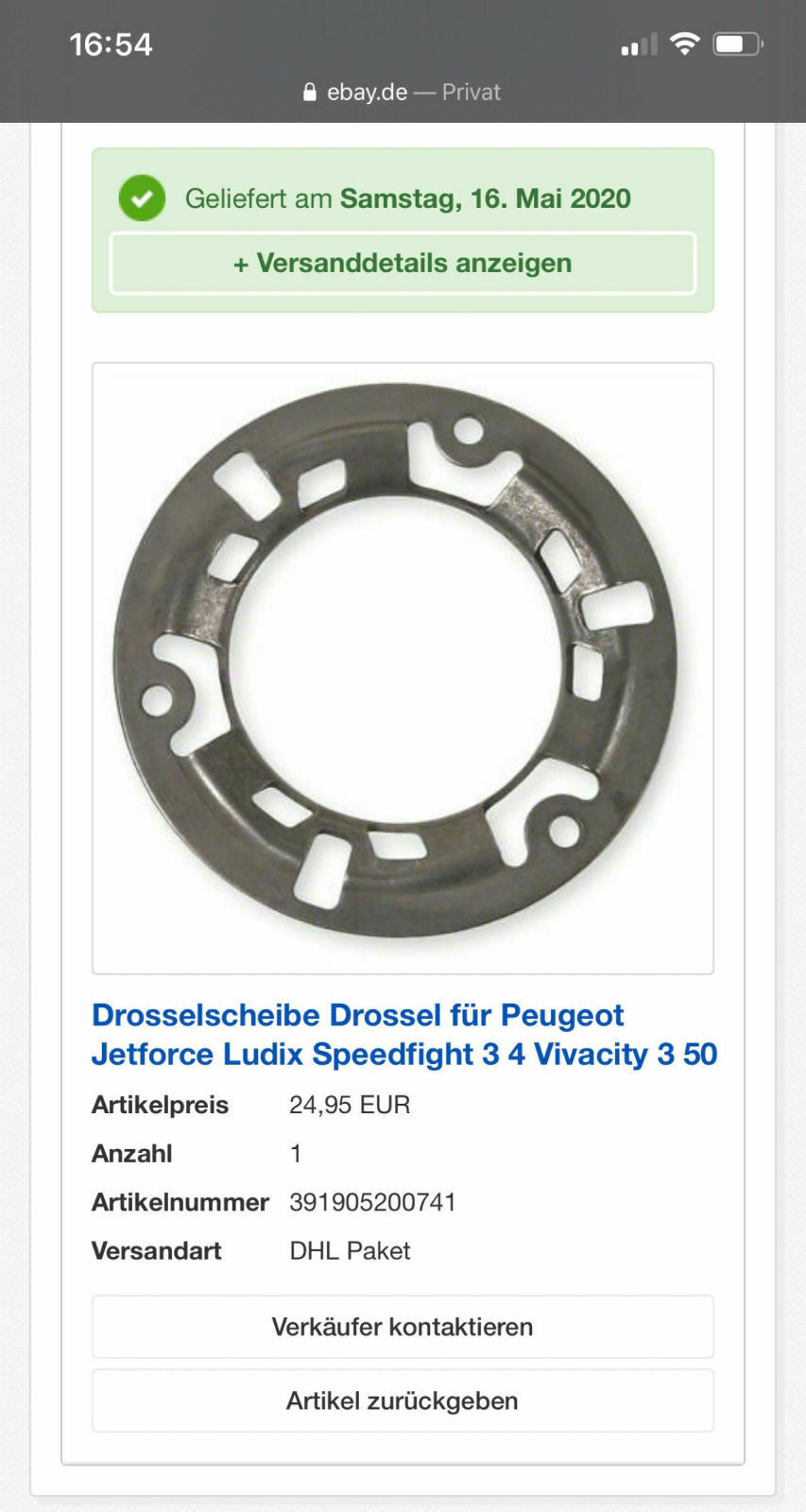 Speedfight 3 AC fährt zu schnell - Drossel verschlissen?