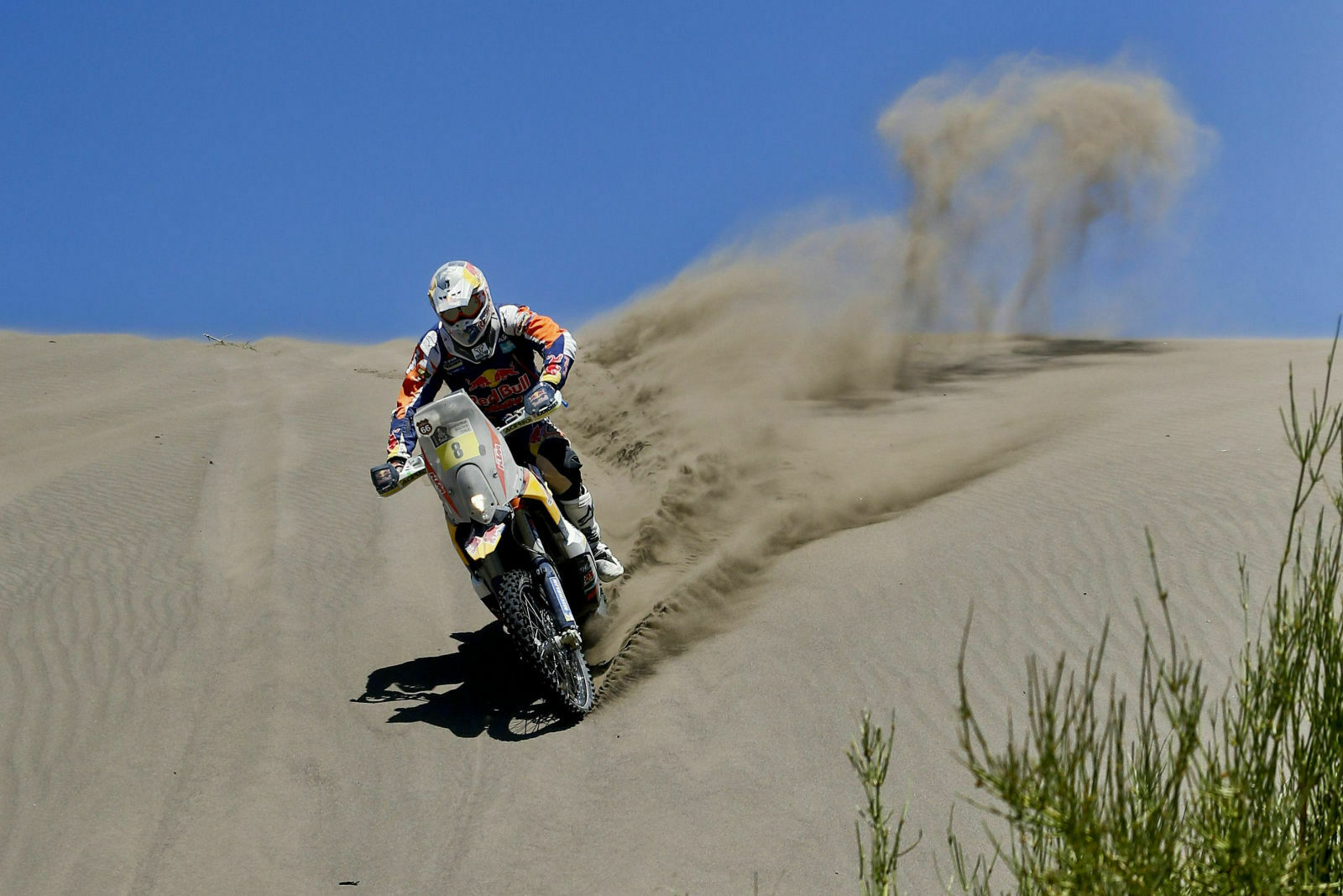 Die Motorräder starten bei der diesjährigen Dakar jeden Tag als erstes. Hier: der KTM-Fahrer Ruben Faria aus Portugal