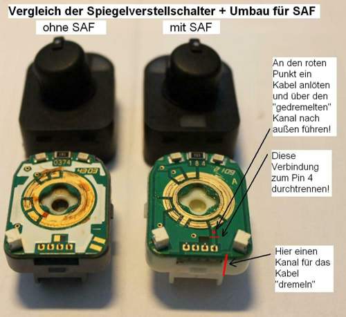 Spiegelverstellschalter