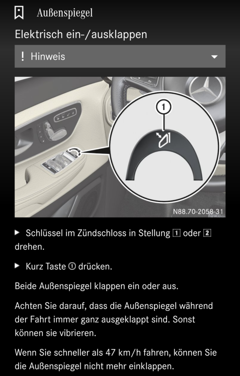 Spiegel bei Einfahrt in Garage einklappbar?