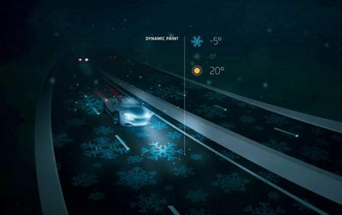 Bei Kälte warnen leuchtende Eiskristalle vor Glätte