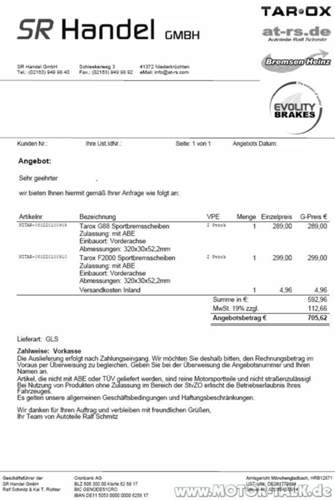 Taroxangebot