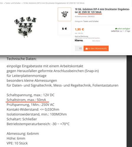 Datenblatt-Mini-Taster