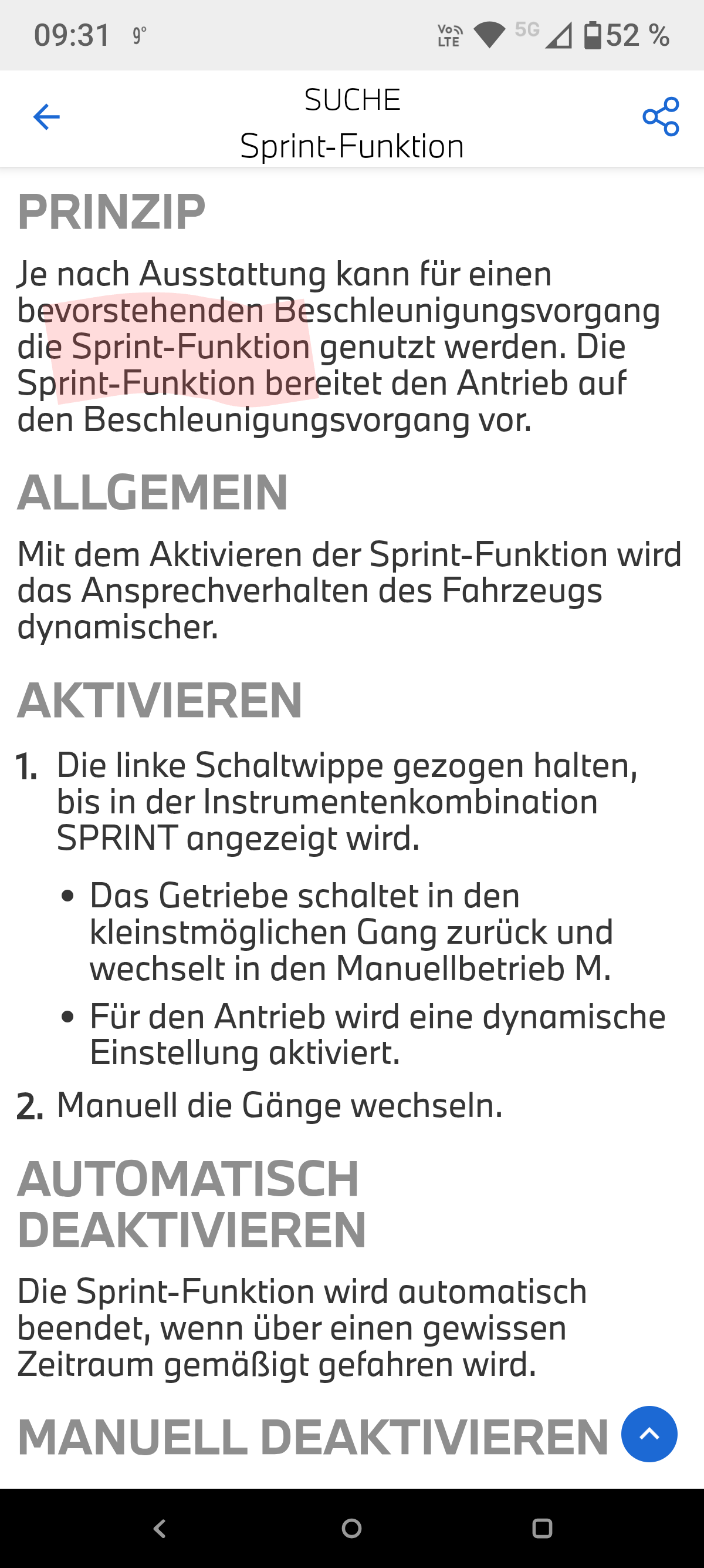 Starke Beschleunigung Tempomat