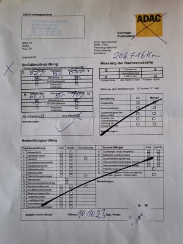 Stoßdämpferprüfung
