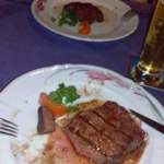 Vorne Bison, hinten Pferd