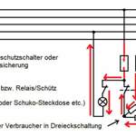 Bild 2: Steckdose/Lampe an 3phasig mit Fehlerfall