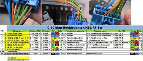 Stecker C 50 Vorfacelift 5-Türer