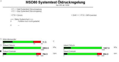 Systemtest-oeldruck