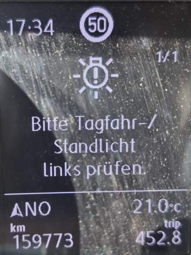 VW Touran 5T Fehlermeldung Scheinwerfer