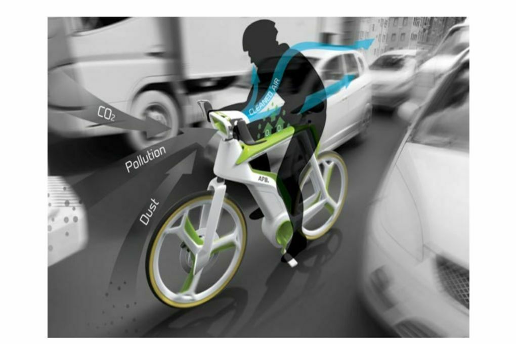 Das APB E-Bike-Concept filtert beim Radeln Schadstoffe aus der Luft