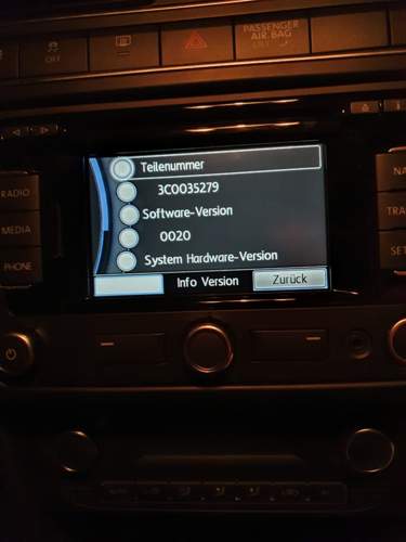 Rns 315 Software Version mit Bluetooth