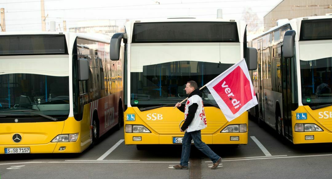 Auch die Mitarbeiter der Stuttgarter Straßenbahnen AG haben sich an den Warnstreiks des öffentlichen Dienstes beteiligt