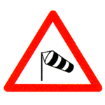 Verkehrszeichen für Seitenwind